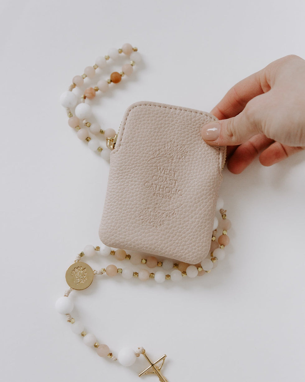 Leather rosary pouch (Natural)