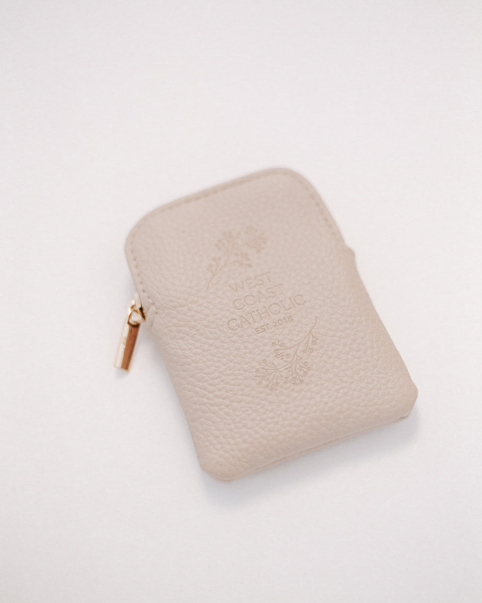 Leather rosary pouch (Natural)
