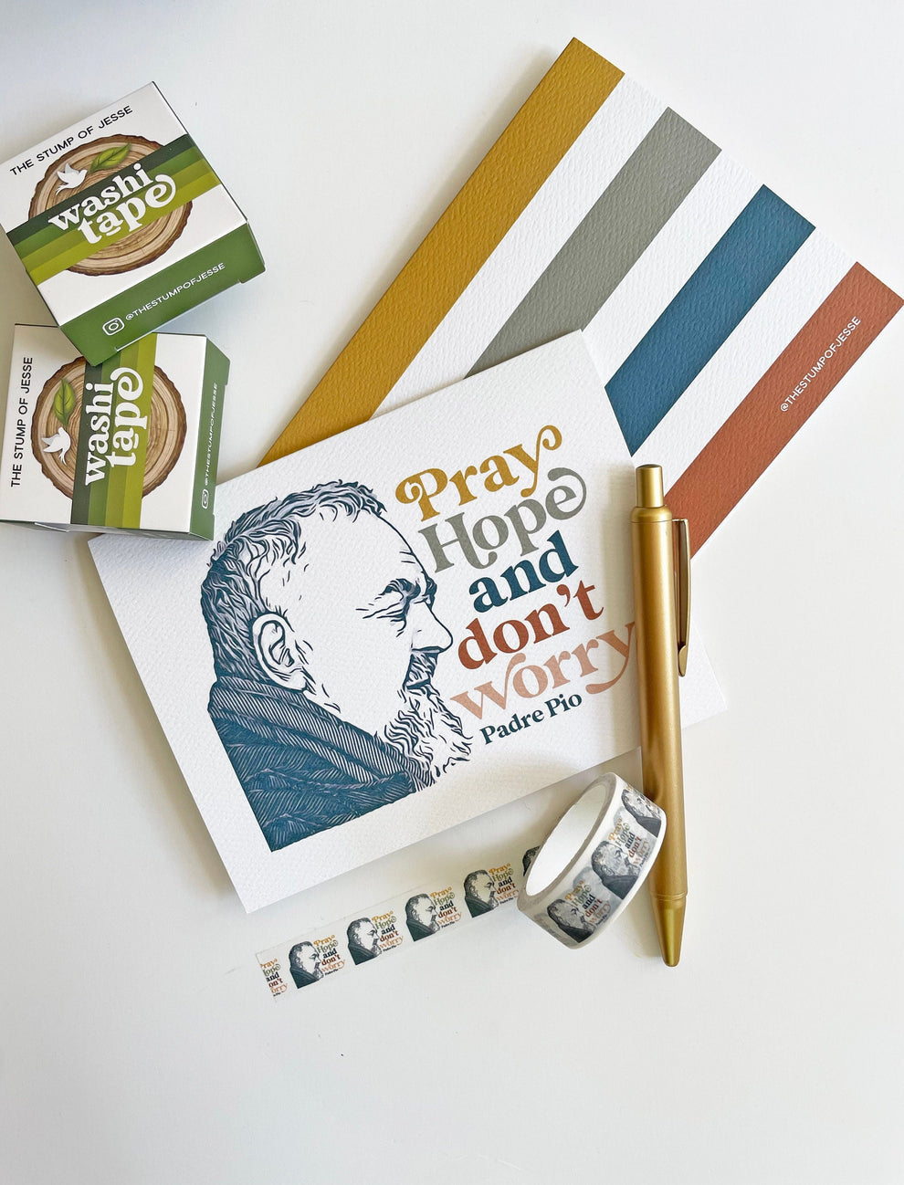 Pray, Hope & Don't Worry Padre Pio Single Greeting Card