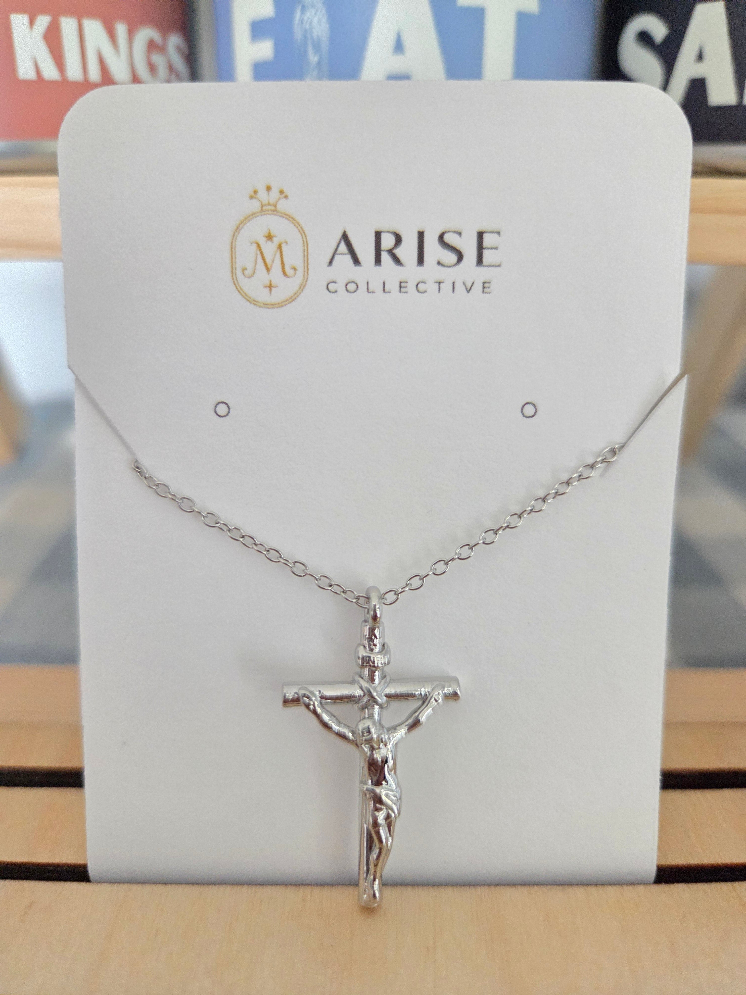 Men's stainless steel crucifix necklace