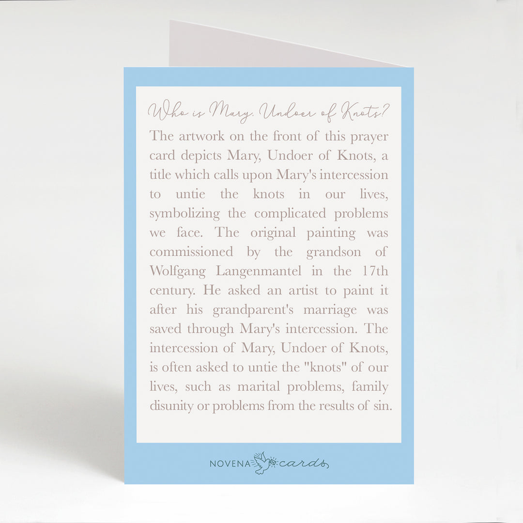 Mary Undoer of Knots prayer card