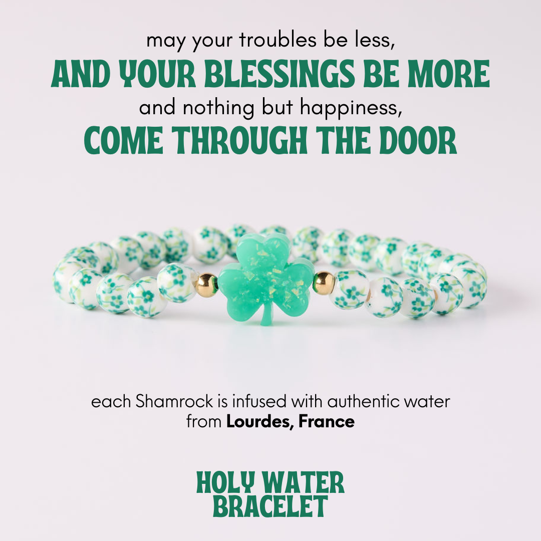 Holy Water porcelain Shamrock bracelet