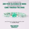 Holy Water Porcelain Shamrock bracelet (gold beads)