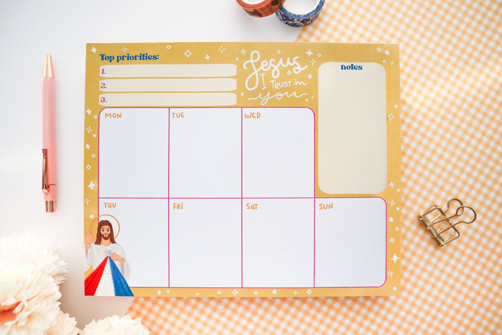 Divine Mercy weekly planner notepad