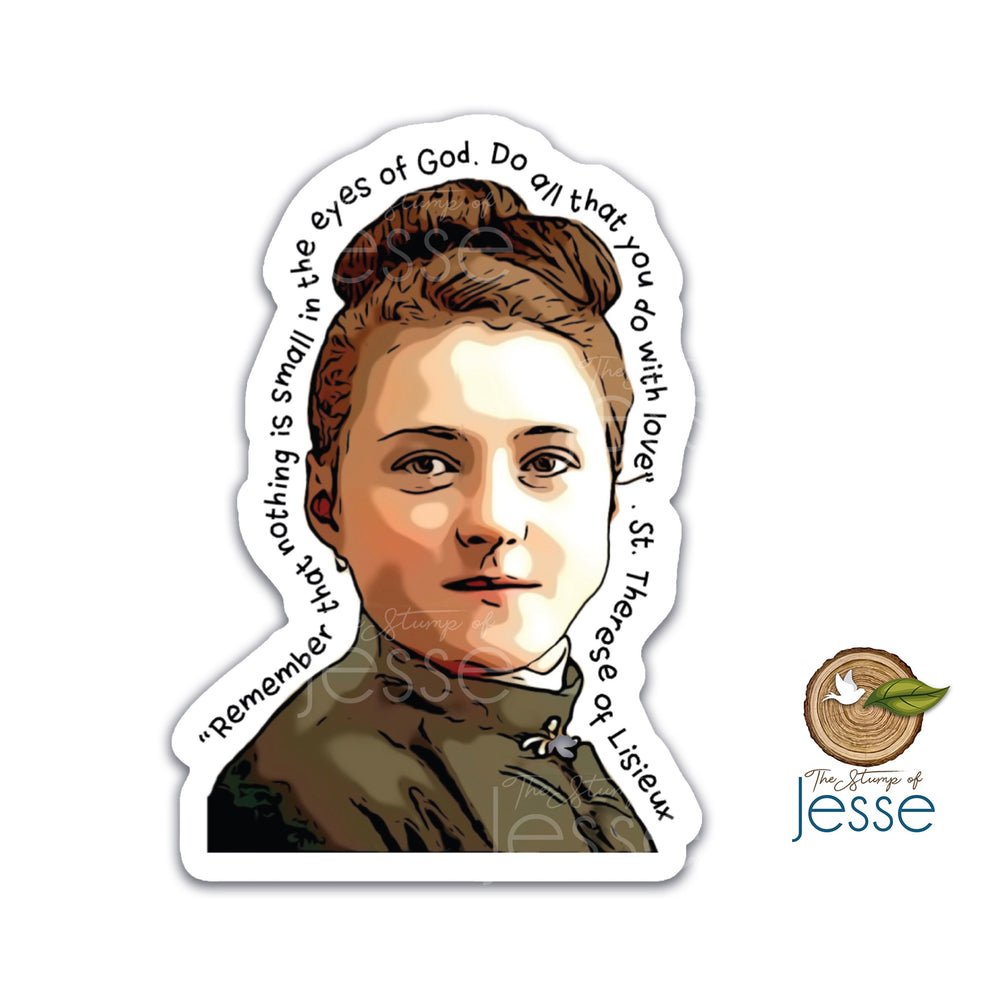 St. Therese waterproof sticker
