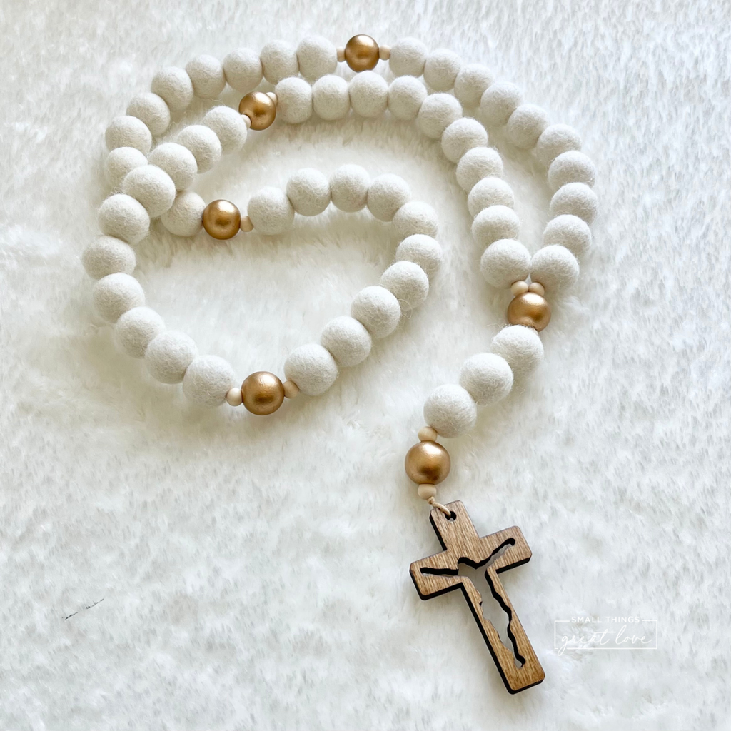Mini pure gold wall rosary