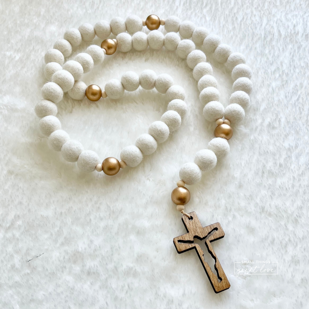 Mini pure gold wall rosary
