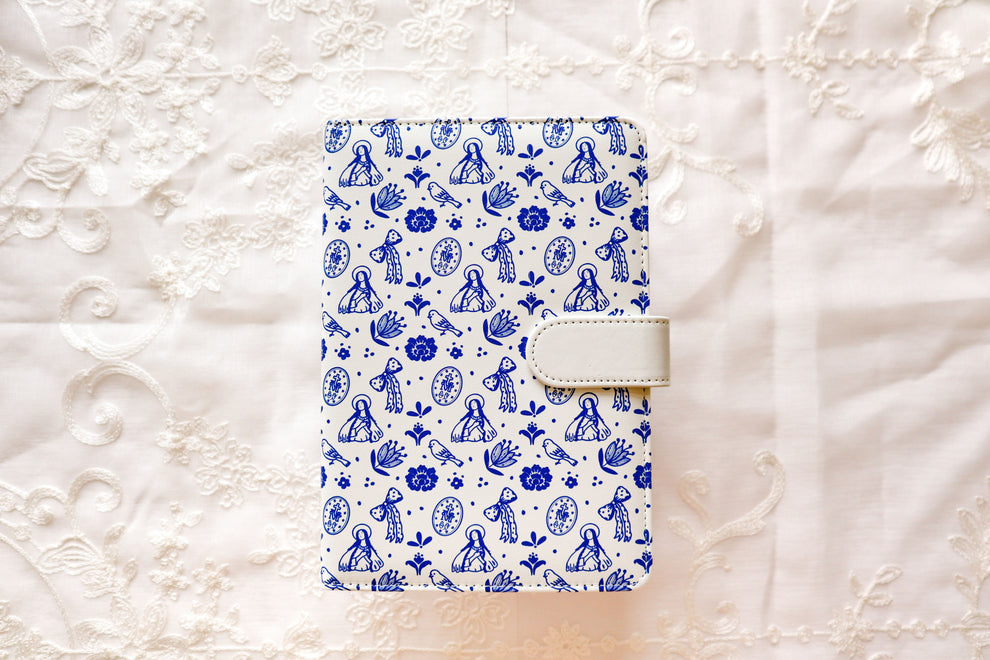 Blue Marian faux leather journal