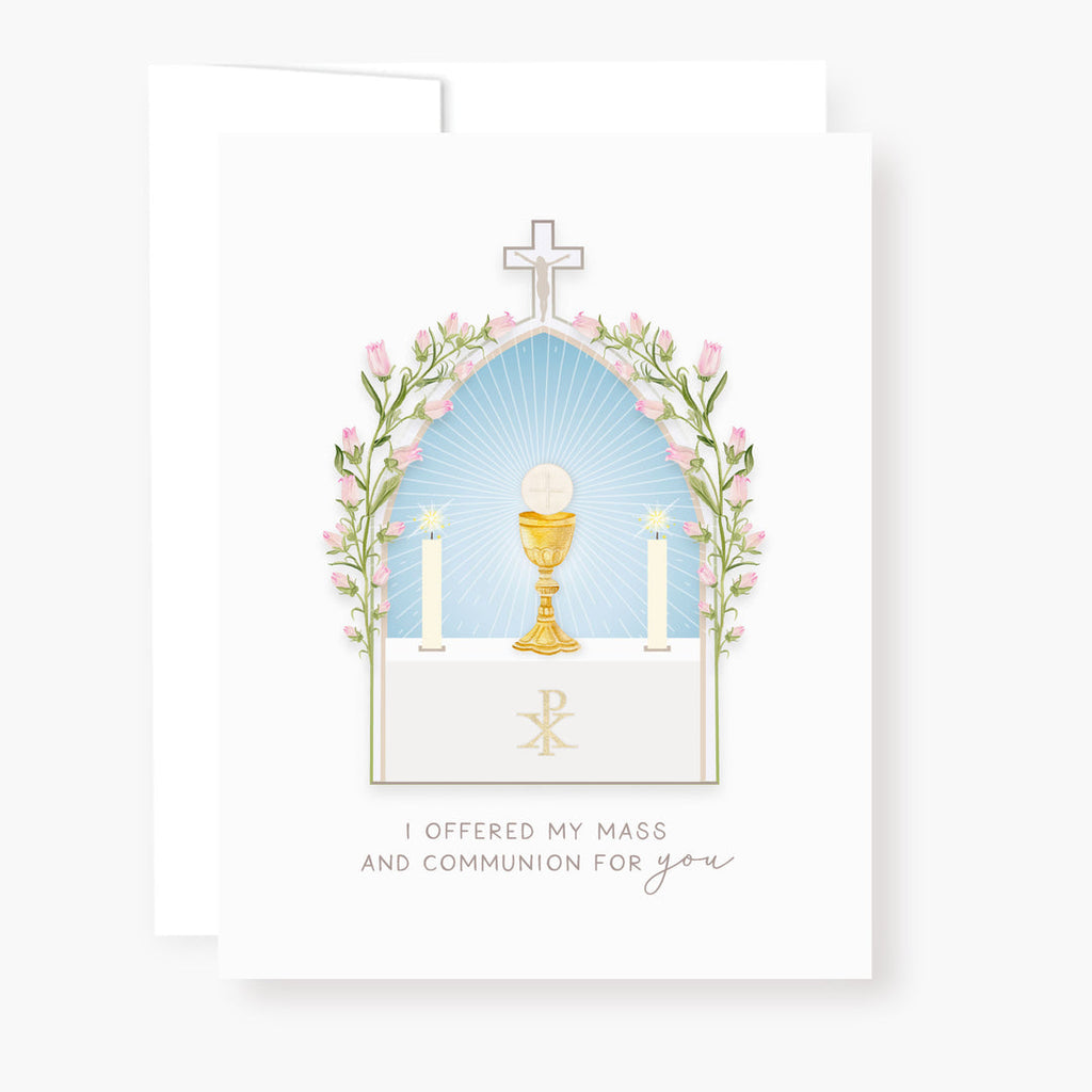 "I Prayed for you at Mass" Card | White