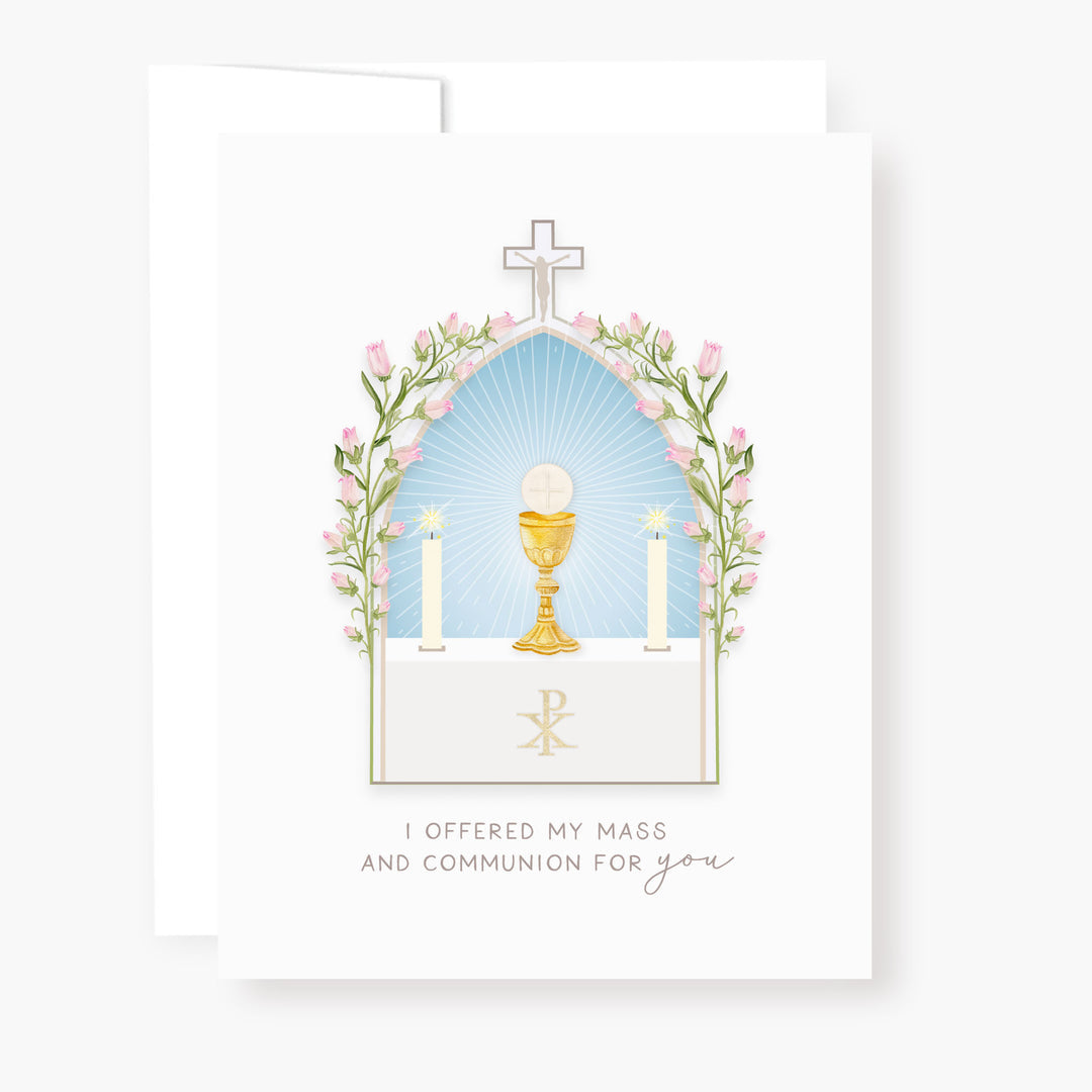 "I Prayed for you at Mass" Card | White