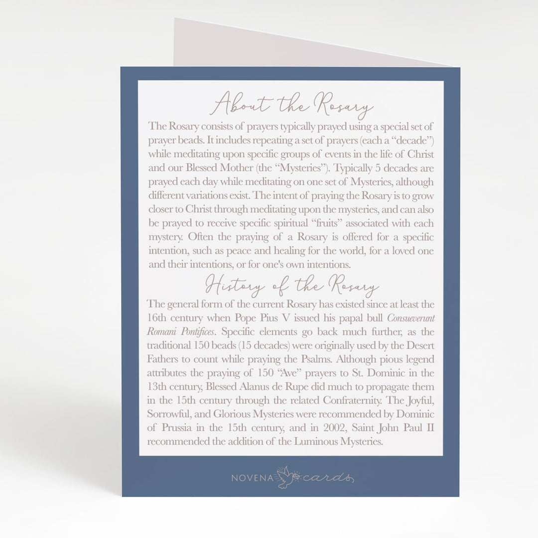Birthday rosary card (navy)