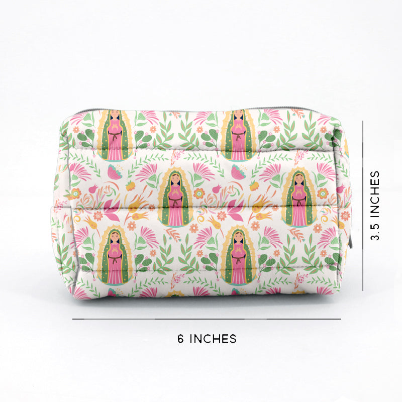 Our Lady of Guadalupe small zip puffer pouch