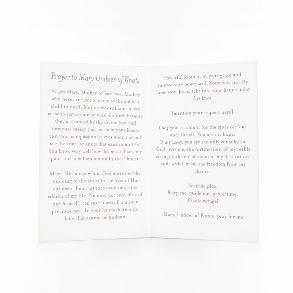 Mary Undoer of Knots prayer card
