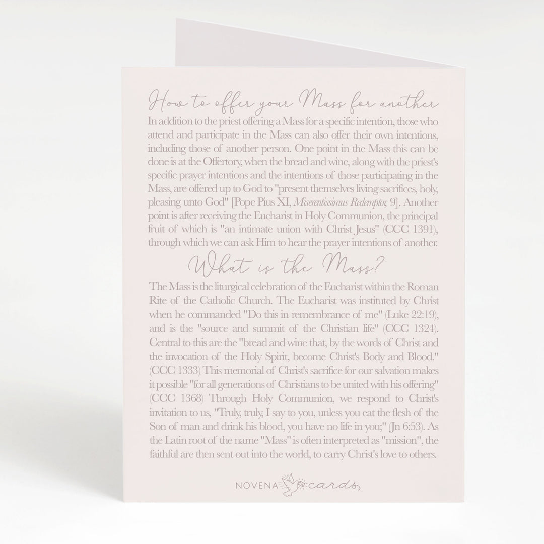 "I Prayed for you at Mass" Card | Beige