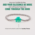 Holy Water Shamrock Bracelet (silver beads)