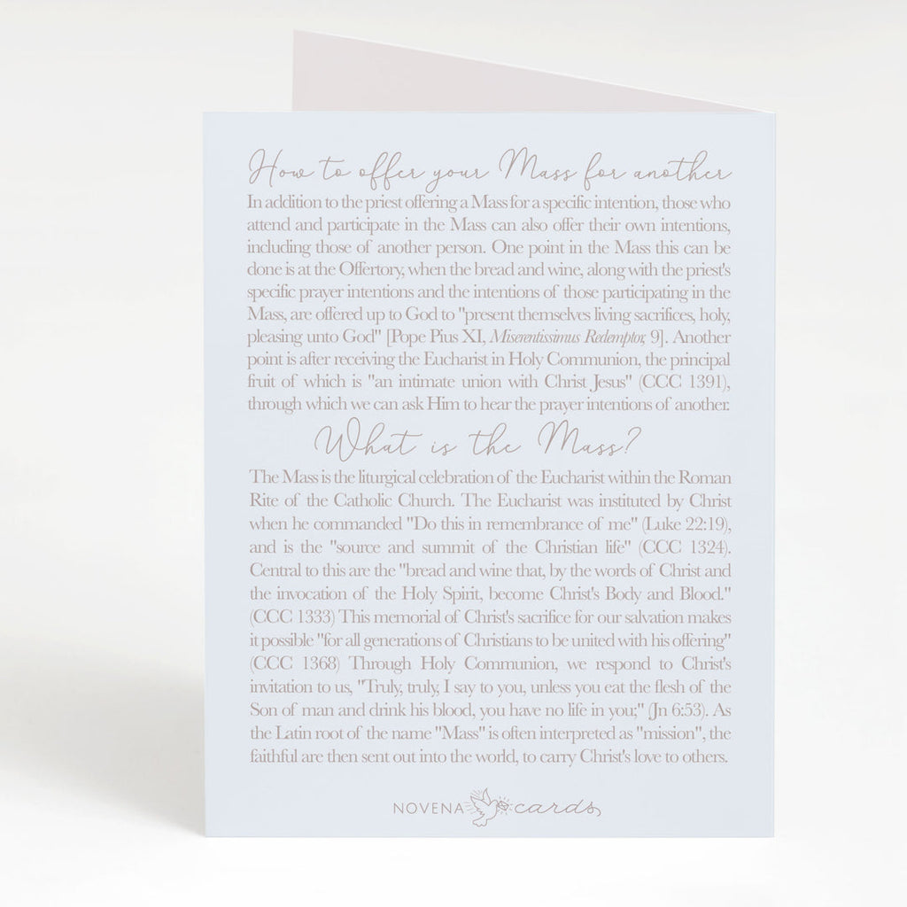 "I Prayed for you at Mass" Card | Light Blue