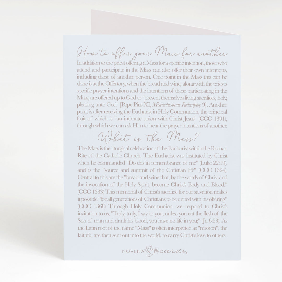 "I Prayed for you at Mass" Card | Light Blue