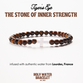 Holy Water Men's Cross Bracelet in Tigers Eye stone