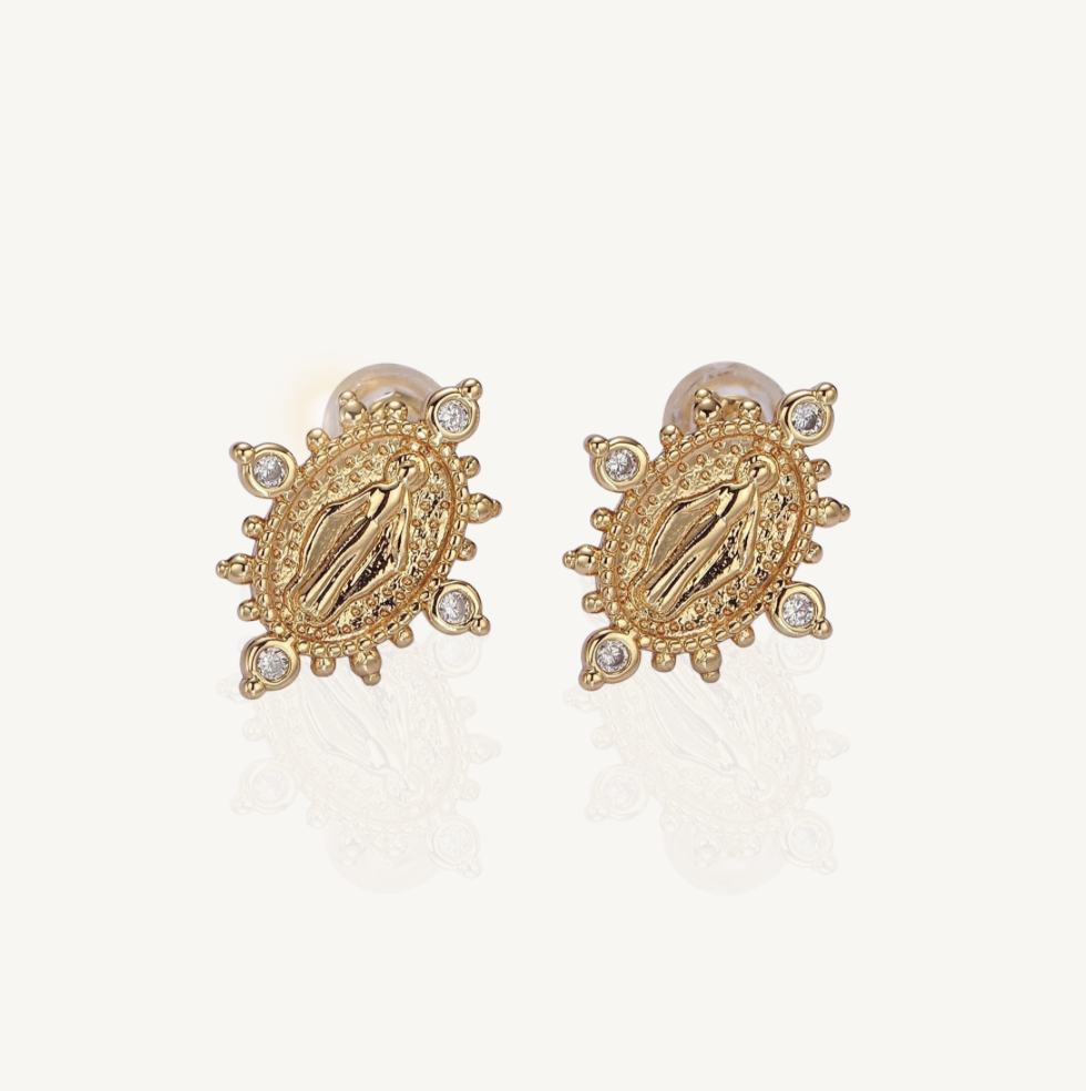 Blessed Mother stud earrings