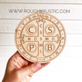 Engraved Natural St. Benedict Medal, 5 inches