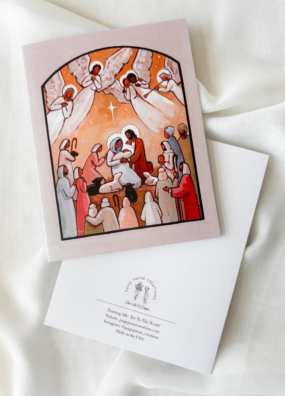 Joy to the World greeting card (single card) and envelope