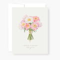 Rosary card, mixed peonies