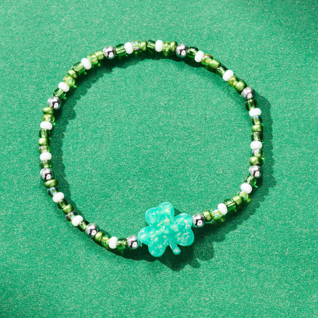 Holy Water Shamrock Charm Bracelet in Ombre