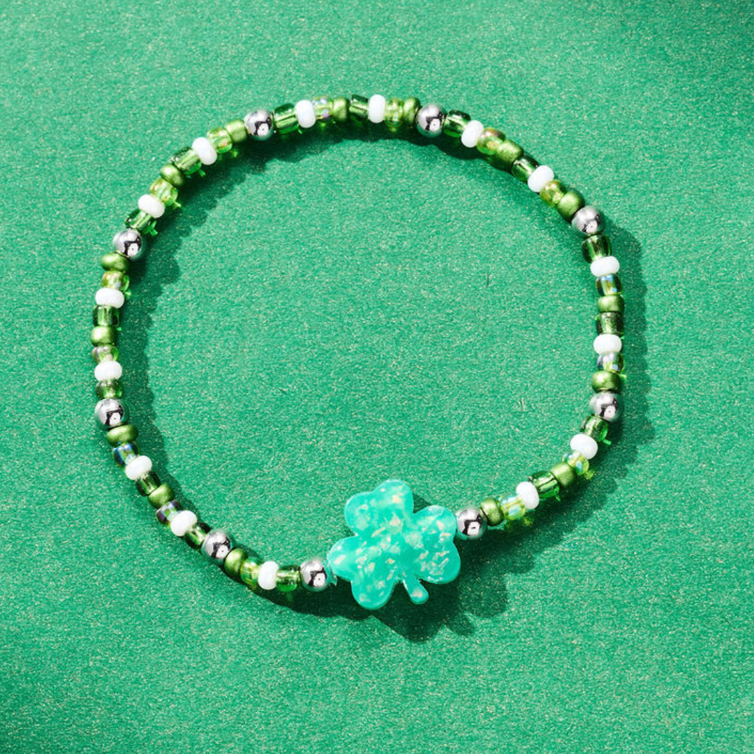 Holy Water Shamrock Charm Bracelet in Ombre