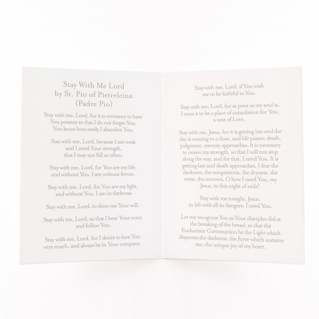 Stay with me Lord prayer card