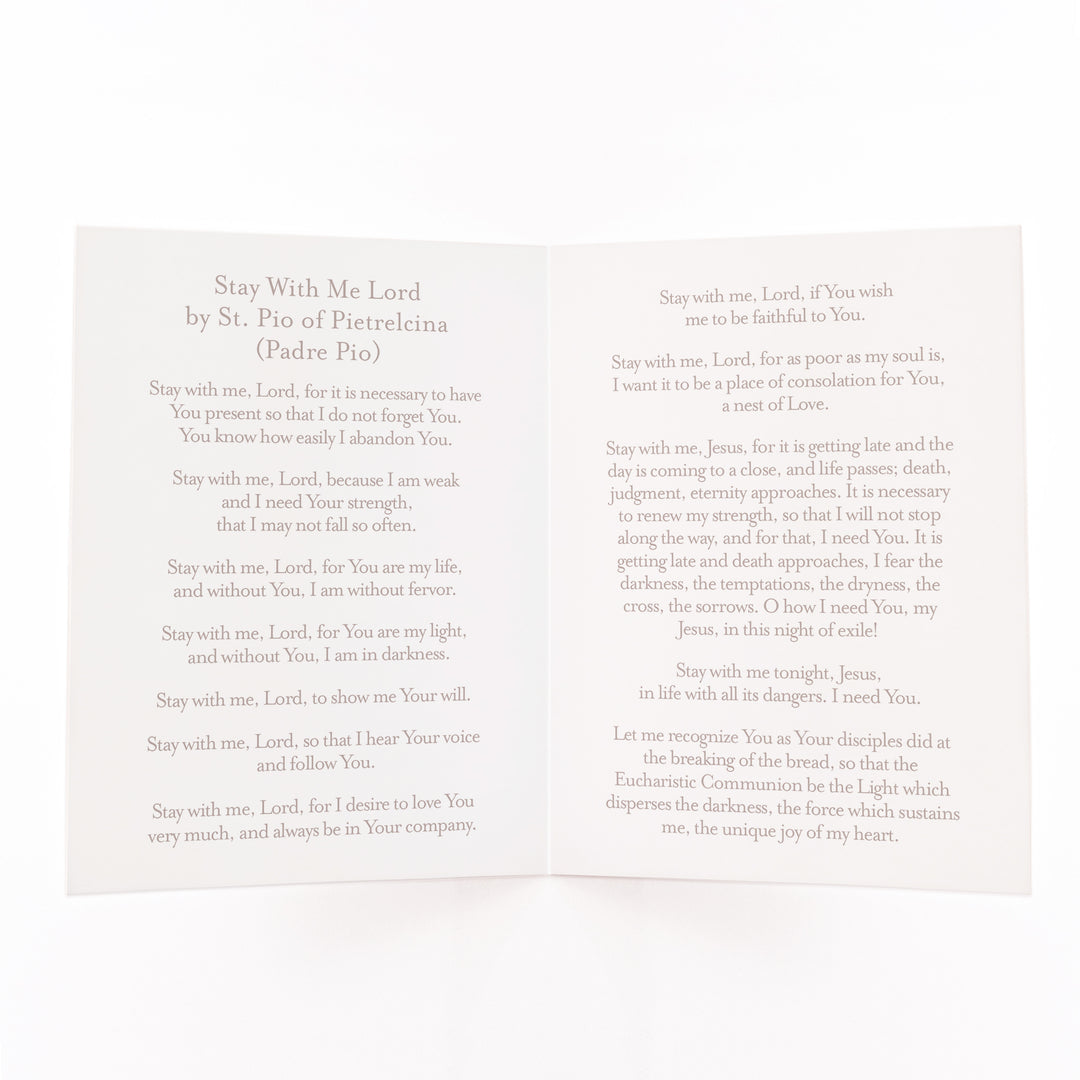 Stay with me Lord prayer card