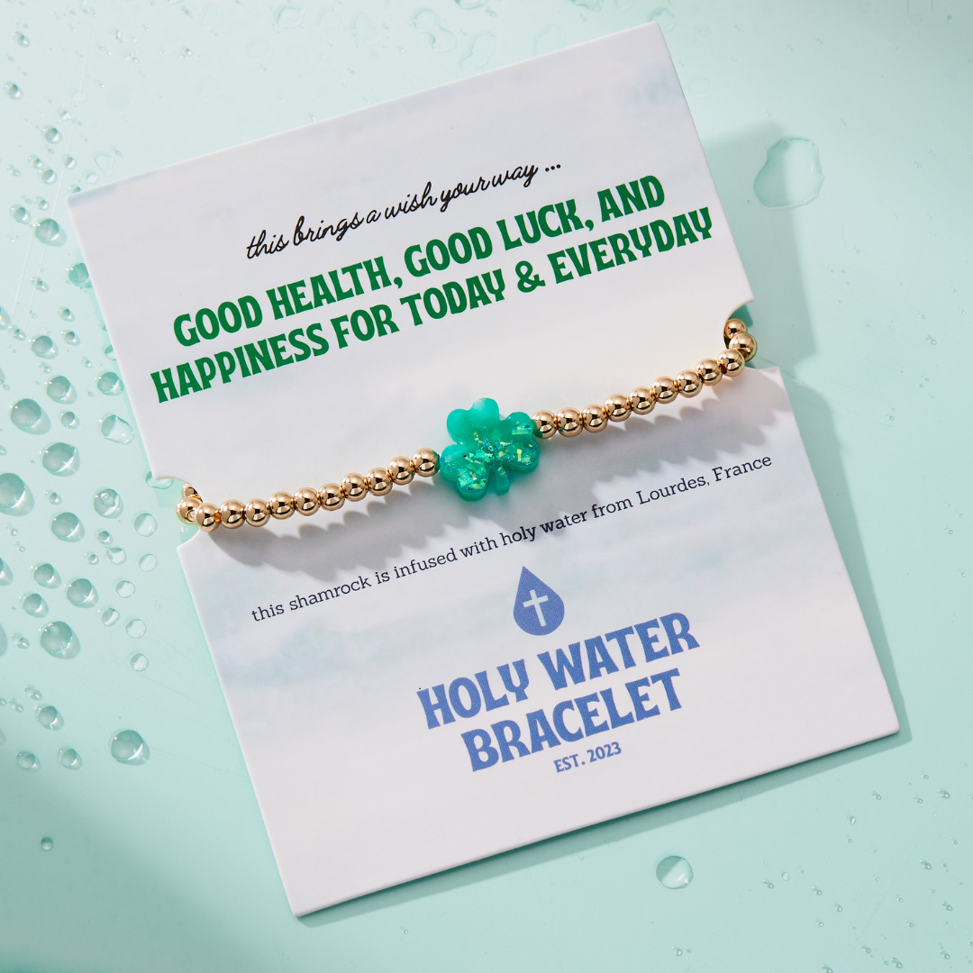 Holy Water Shamrock bracelet (gold)