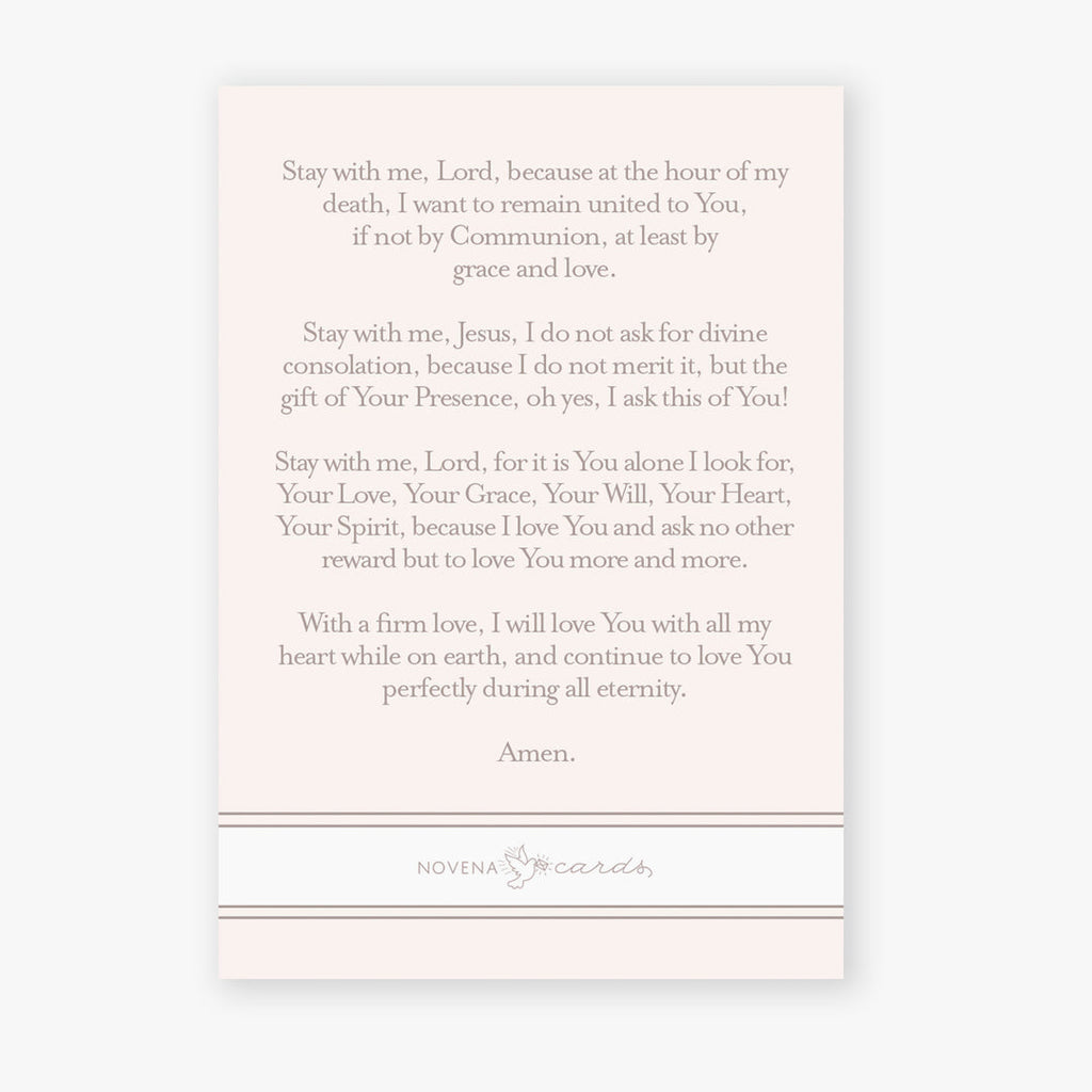 Stay with me Lord prayer card