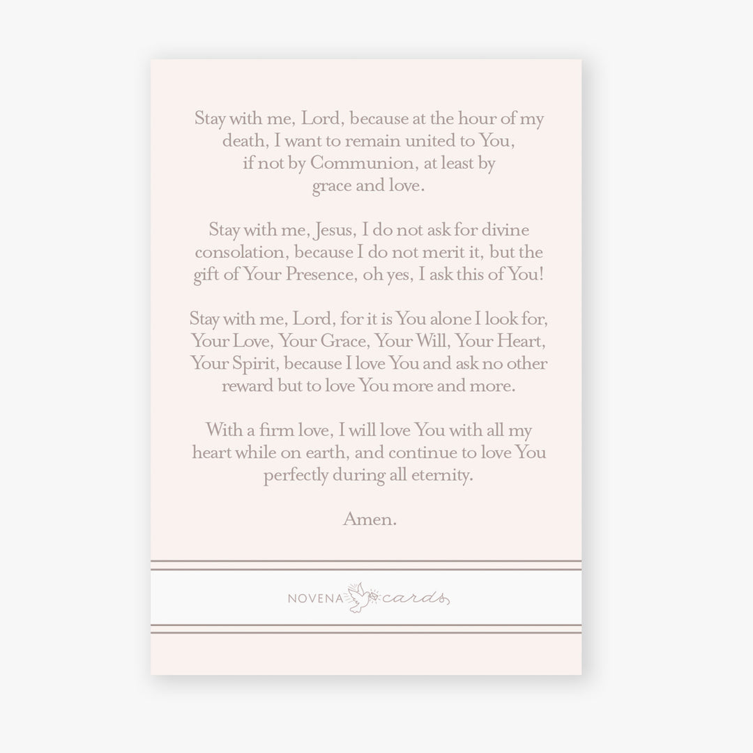 Stay with me Lord prayer card