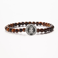 HOLY WATER MEN'S SAINT BENEDICT BRACELET IN TIGERS EYE