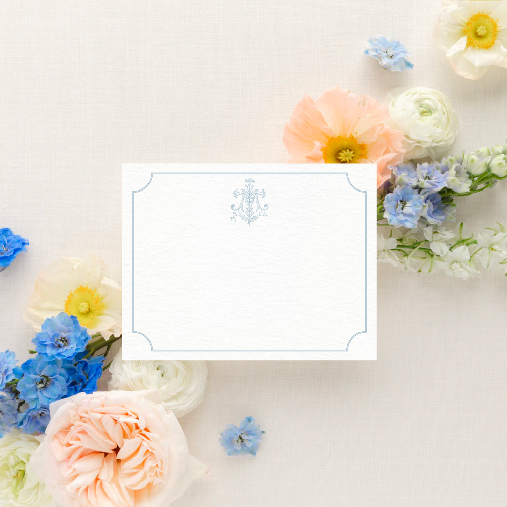 Marian Cross with Lilies, Catholic Stationery Set, Pack of 10 w/envelopes