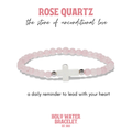 Holy Water Rose Quartz Cross Bracelet