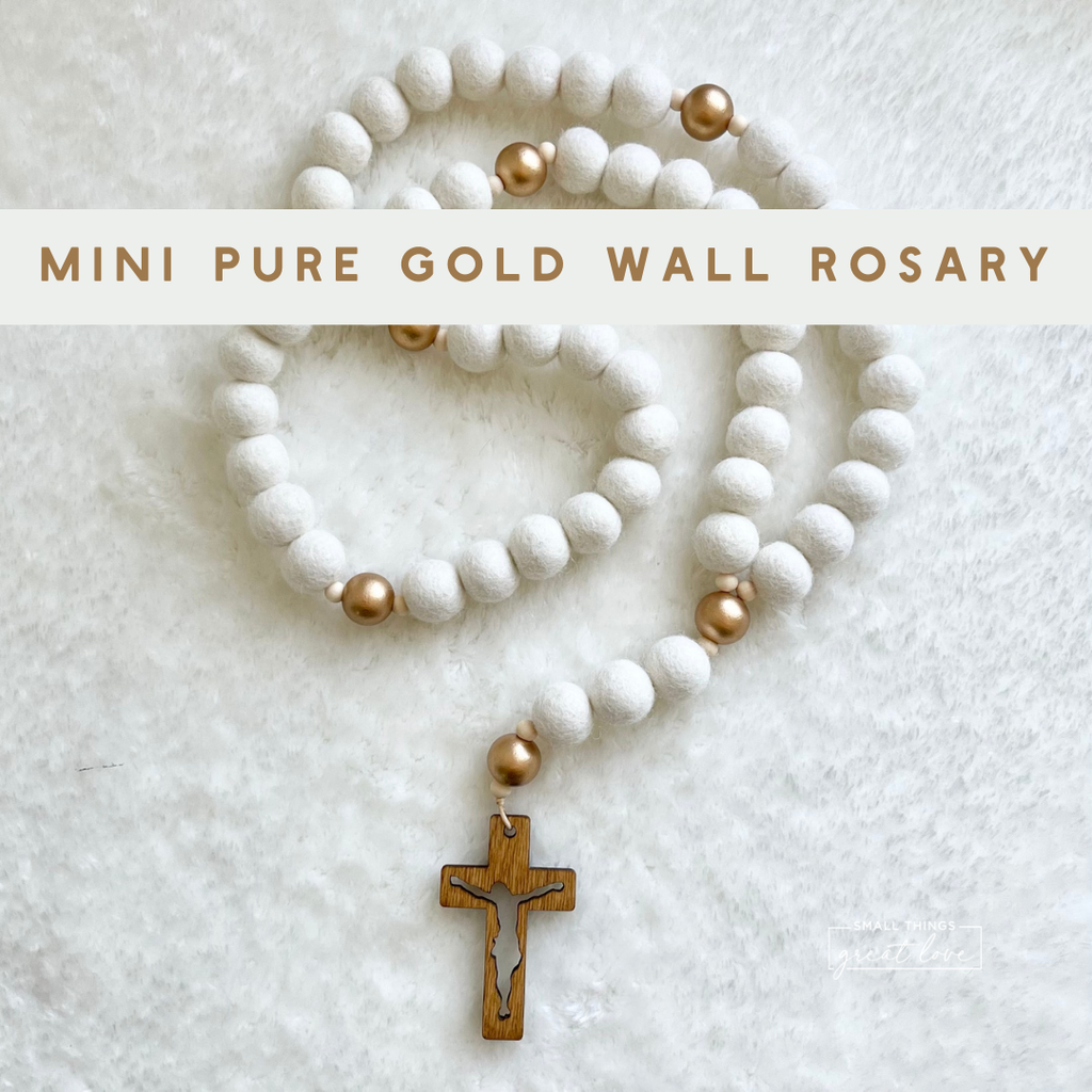 Mini pure gold wall rosary