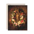 Marian floral Catholic greeting card (single card w/envelope)