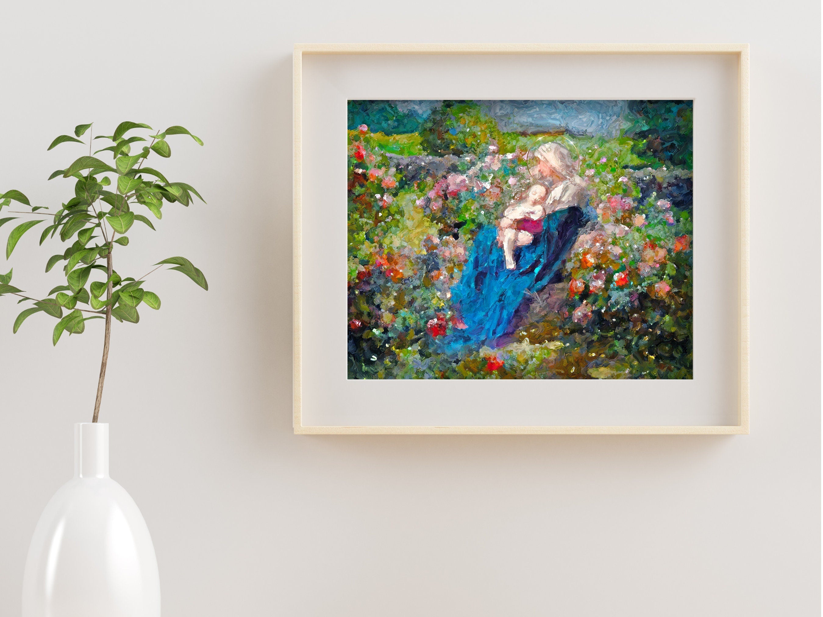 Our Lady Among the Flowers, 5x7 (Print only)