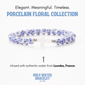 Holy Water porcelain floral bracelet (silver beads)