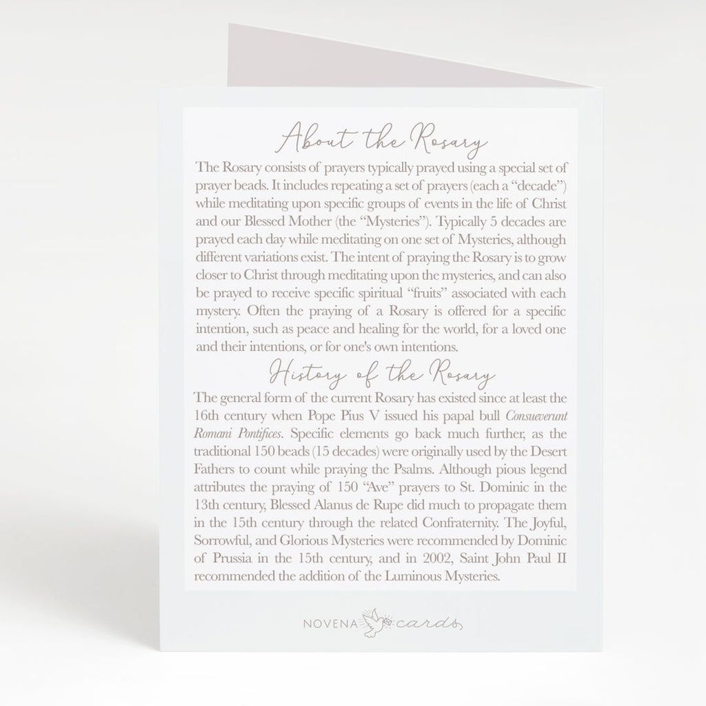 Rosary card, mixed peonies