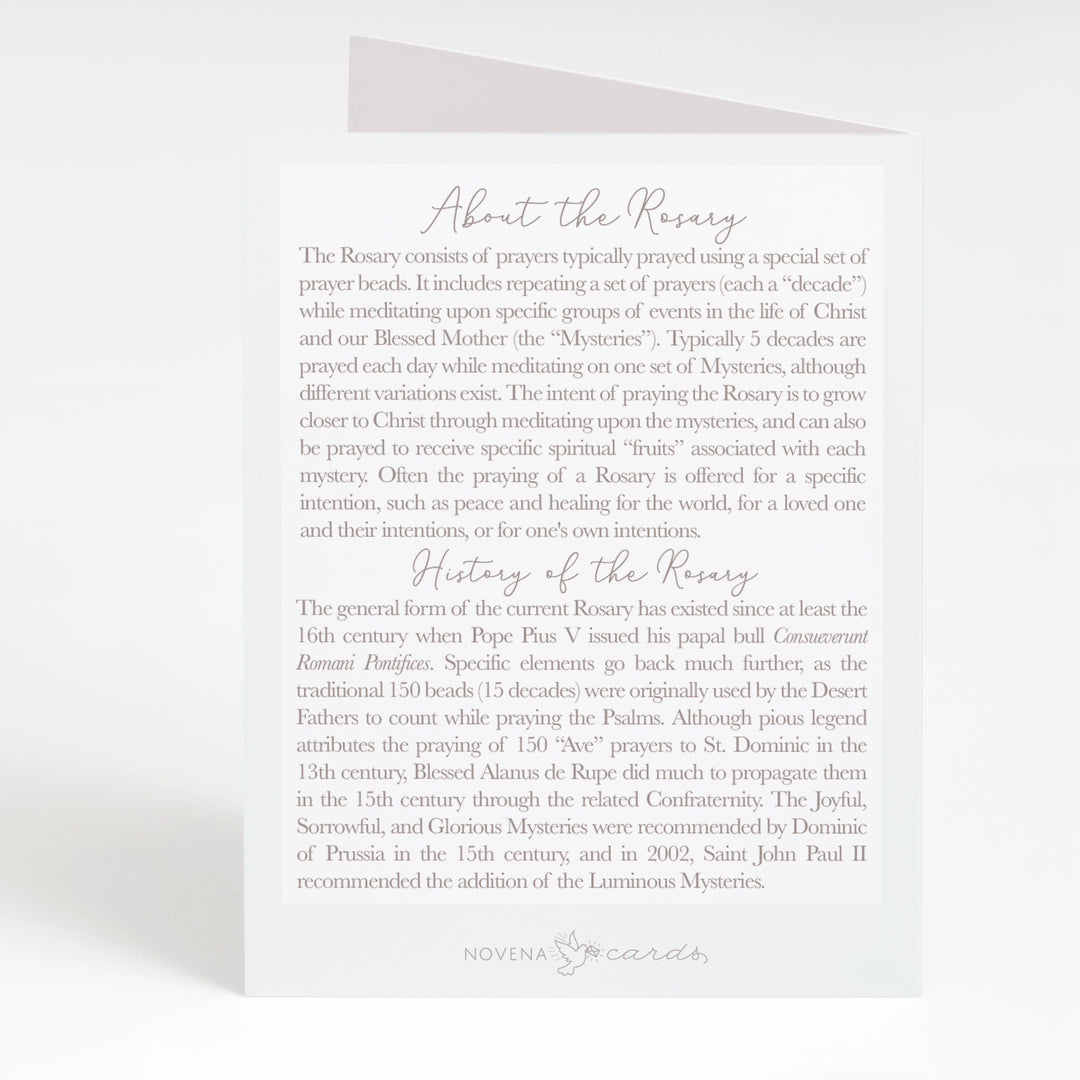 Rosary card, mixed peonies