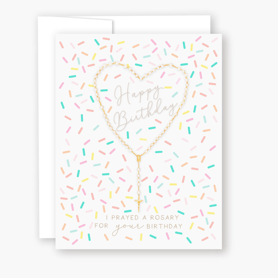 Birthday rosary card (sprinkles)