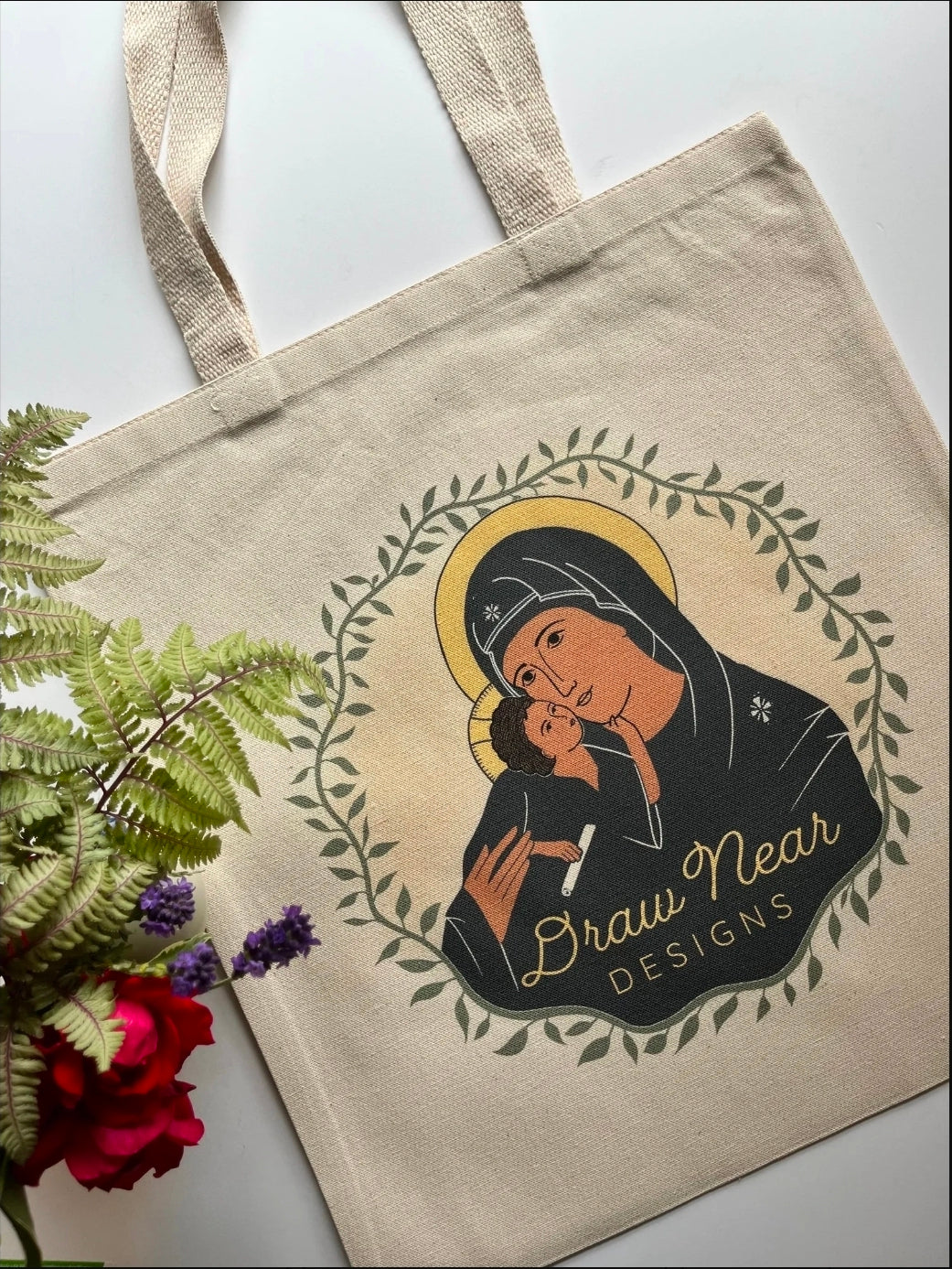Theotokos & Christ Child Canvas Tote
