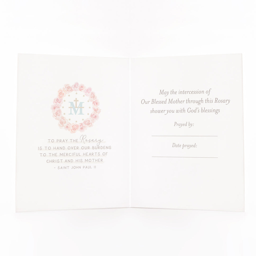 Rosary card, mixed peonies