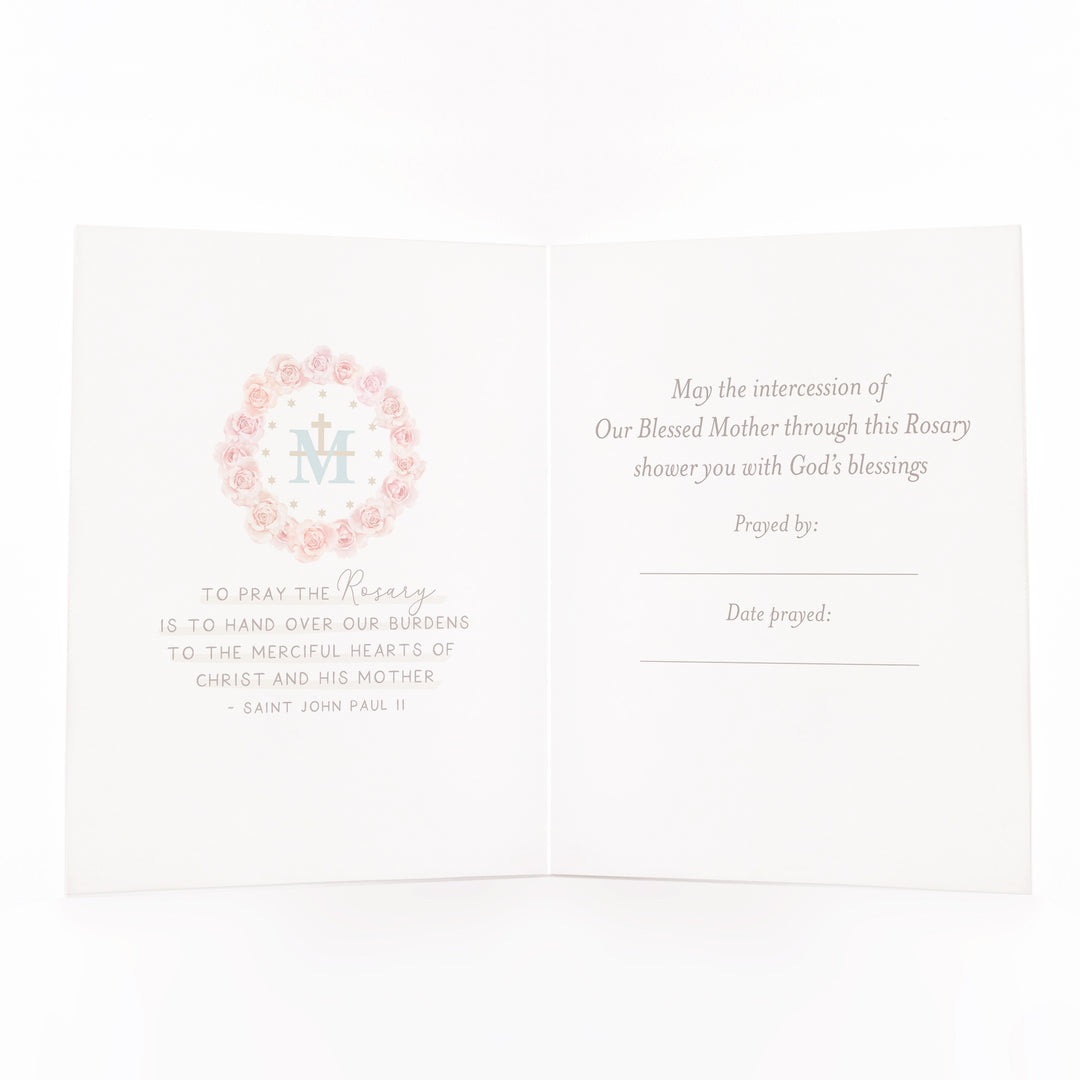 Rosary card, mixed peonies