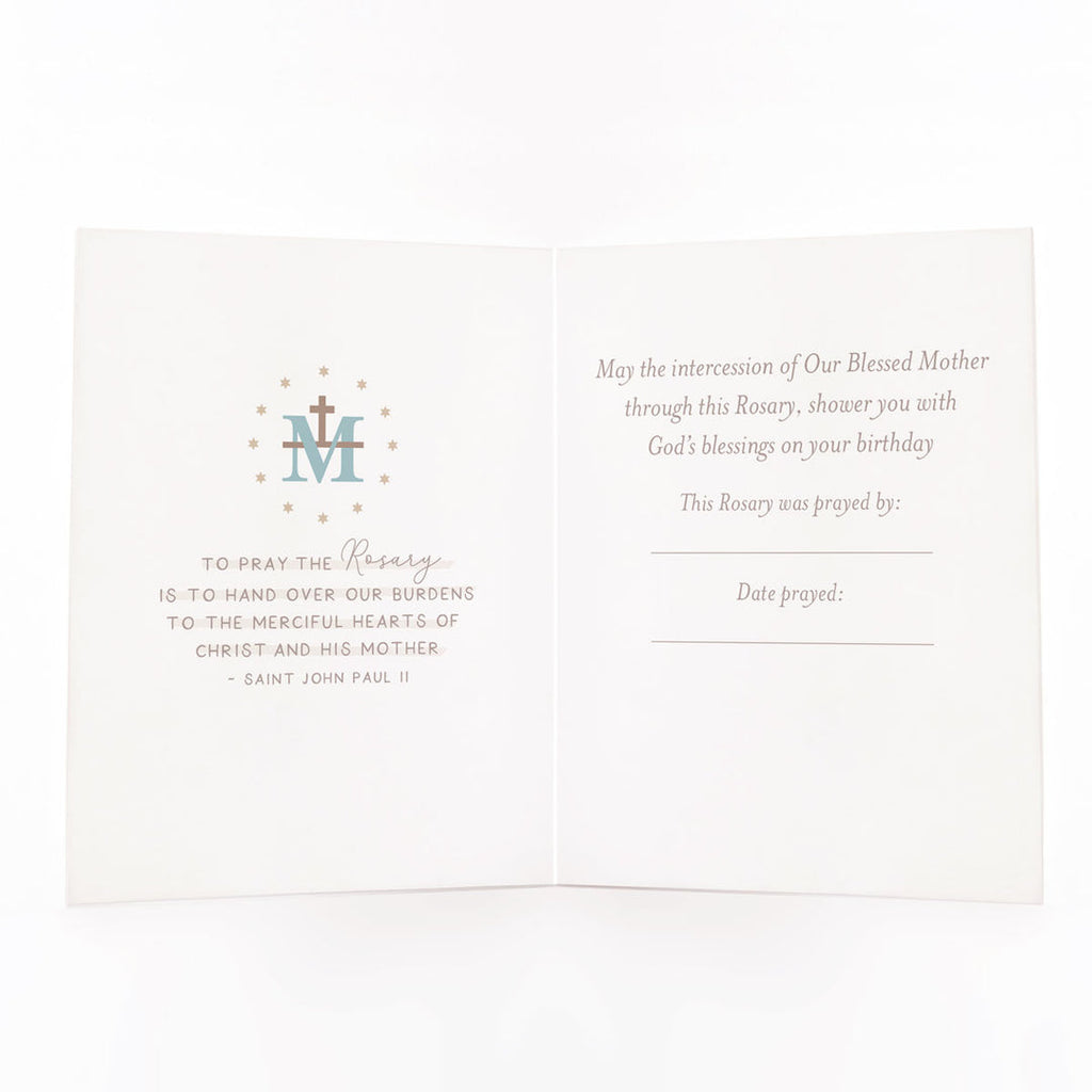 Birthday rosary card (navy)