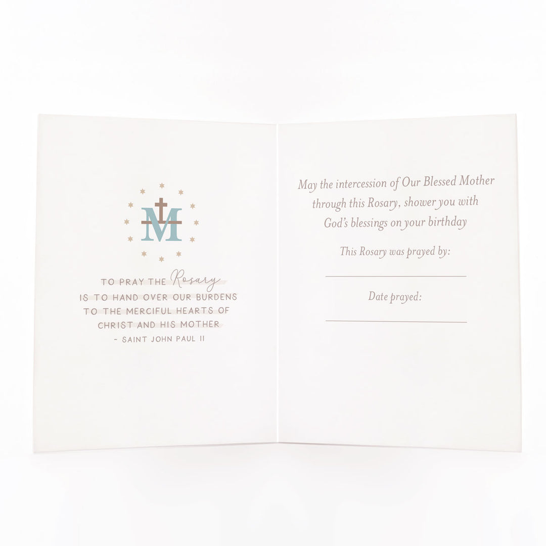 Birthday rosary card (navy)