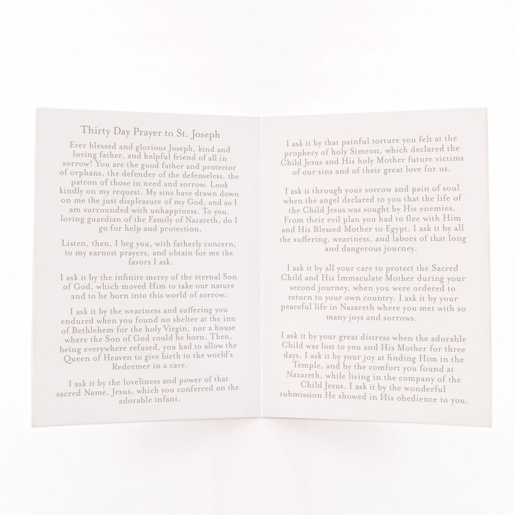 30 Day St. Joseph Novena prayer card