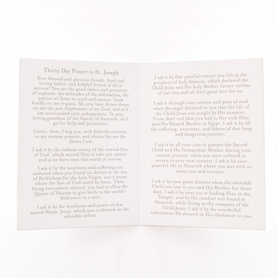 30 Day St. Joseph Novena prayer card